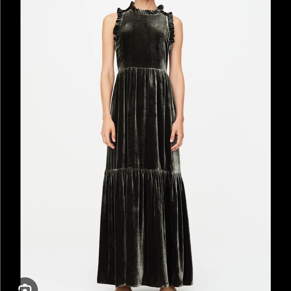 NWT - Marie Oliver Velvet Dottie Dress - Army - Size Small